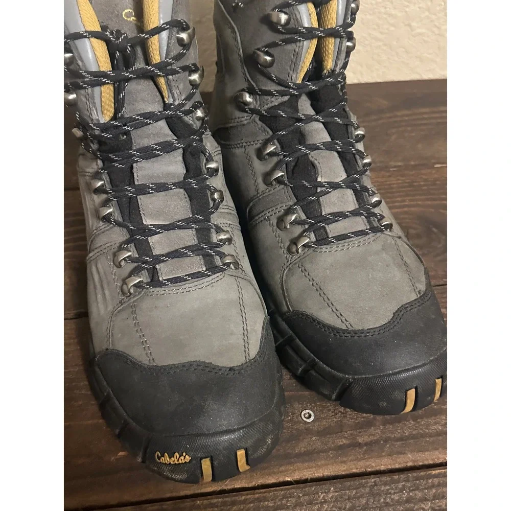 Cabelas Dry-Plus Hiking Boots Mens 10 D Grey Suede Waterproof 83-0952 Rucking